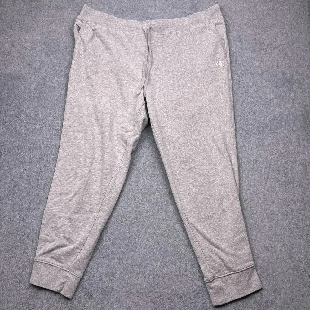 Champion Mens 2XL Gray Sweatpants‎ Jogger Tapered Leg Drawstring